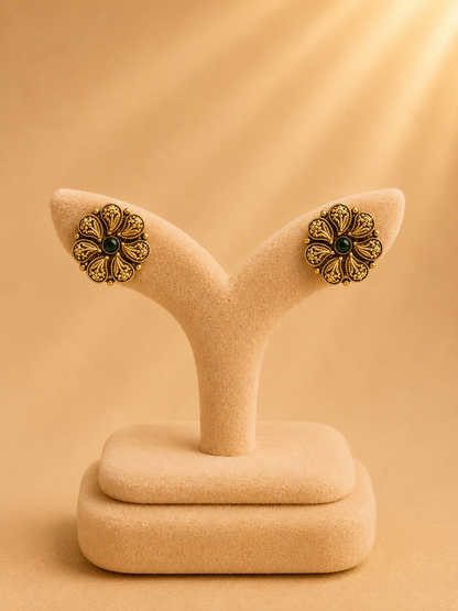 EARINGS/TOPS 92.5 SILVER GOLD POLISHED (1043)