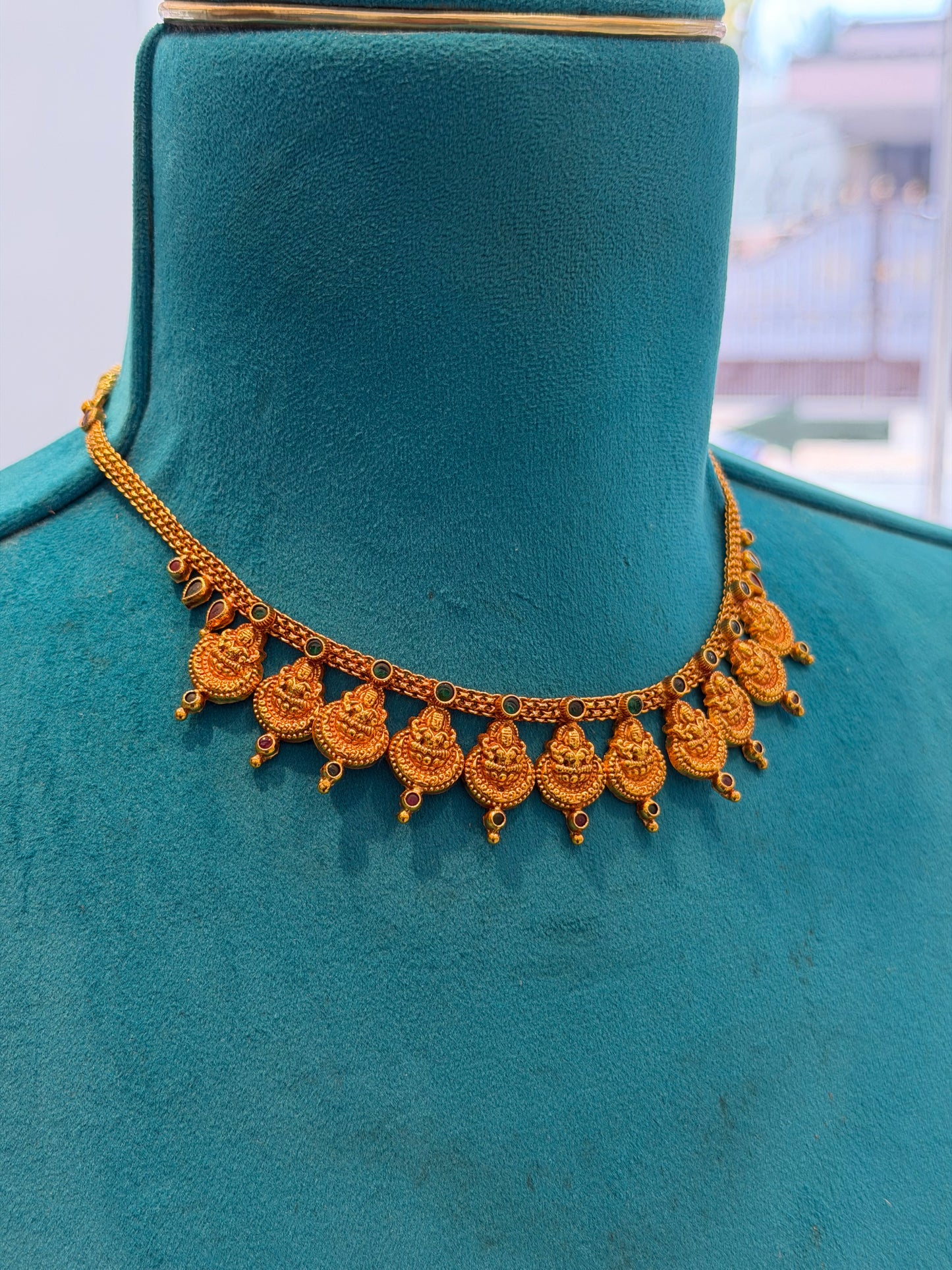 Short Necklace 92.5 Silver Gold Polish (9784)