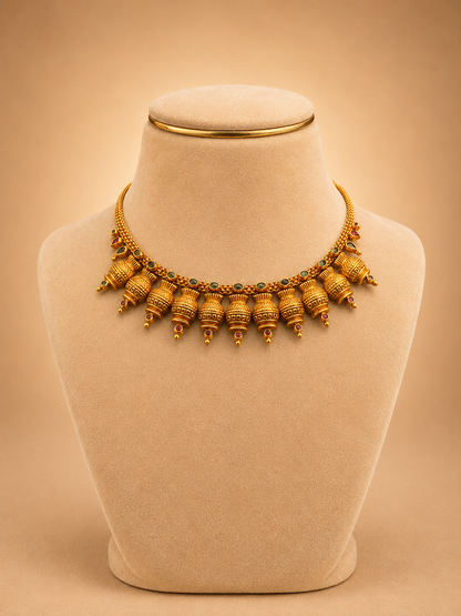 Short Necklace 92.5 Silver Gold Polish (97781)