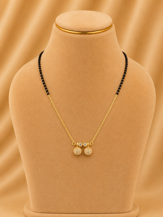 MANGALYA / MANGALSUTAR FANCY CHAIN 92.5 SILVER GOLD POLISHED (4590)