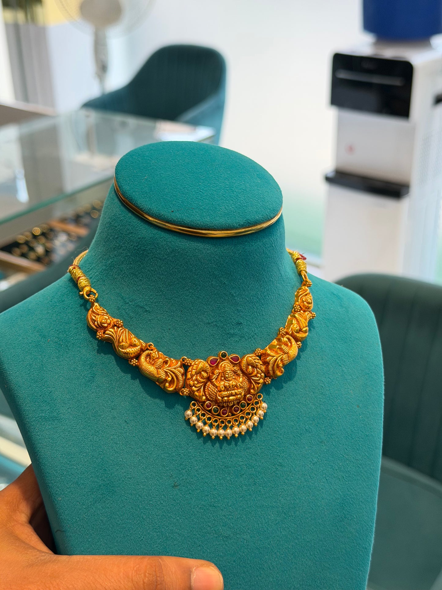 Short Necklace 92.5 Silver Gold Polish (9779)