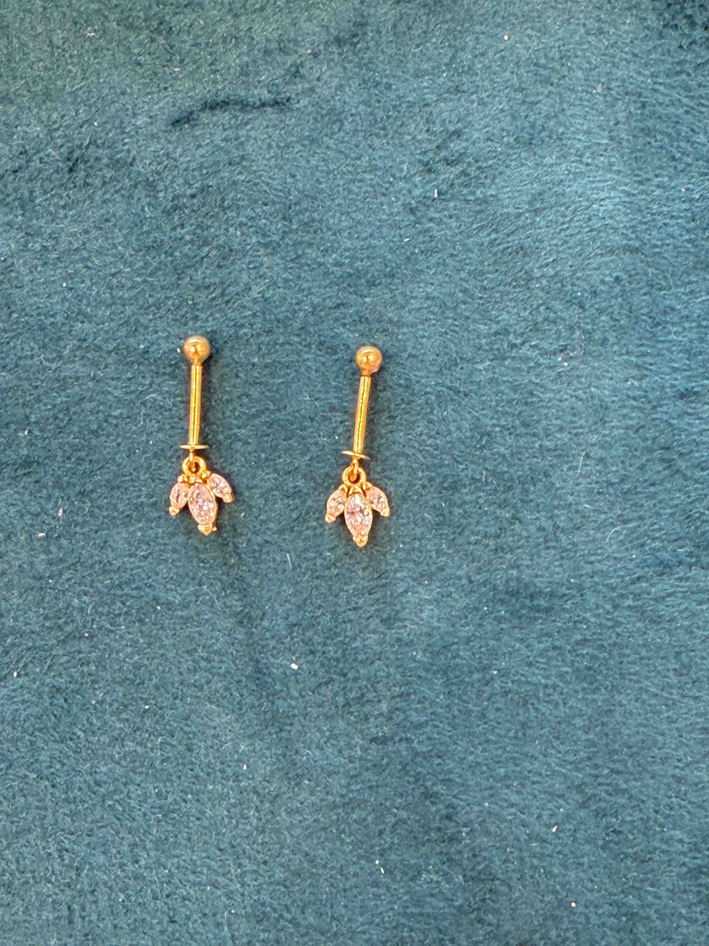 Bugadi Earrings 92.5 Silver Gold Polished (3723)