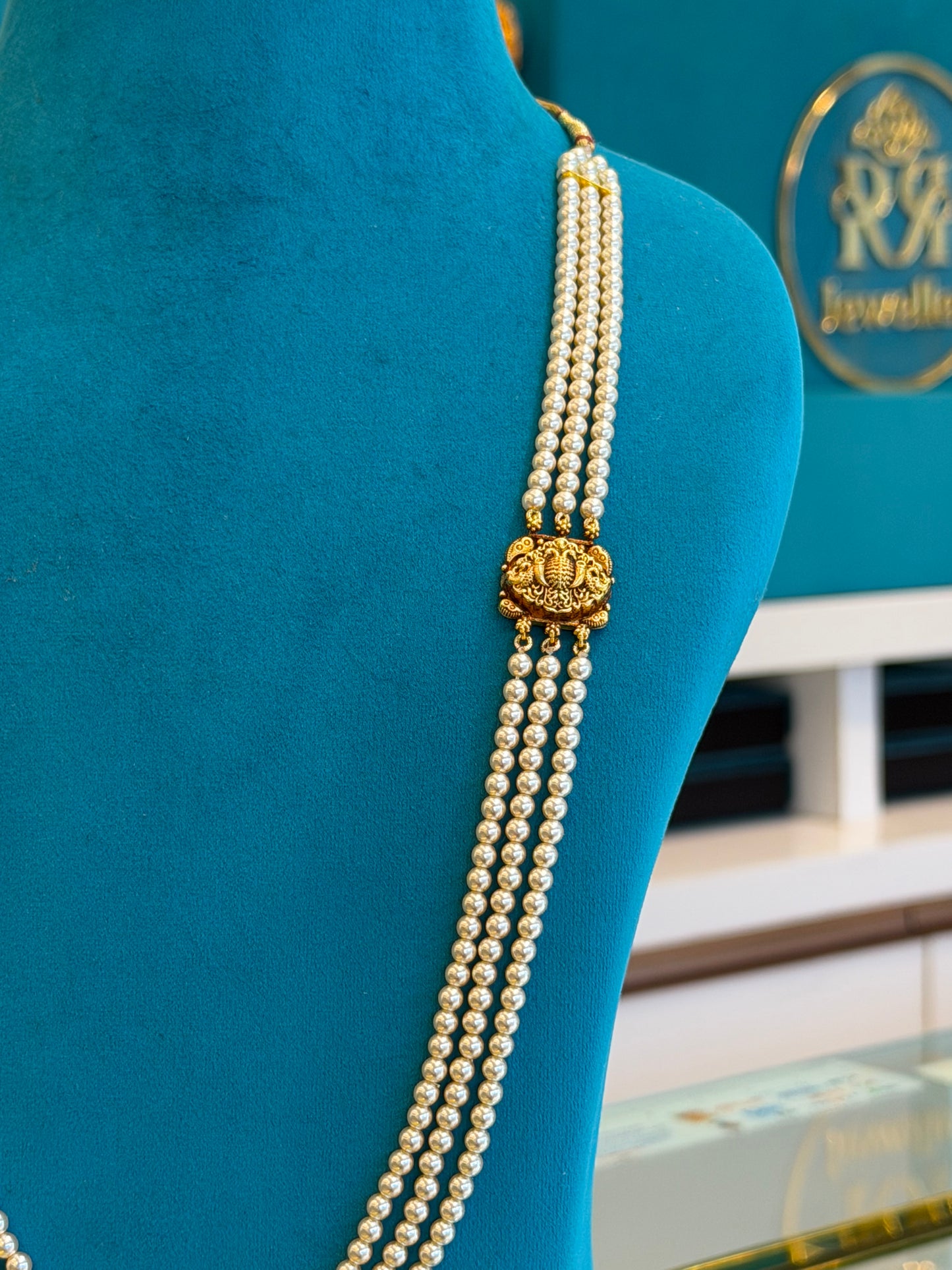 Beads Chain Without Pendant in 92.5 Silver Gold Polished (6741)