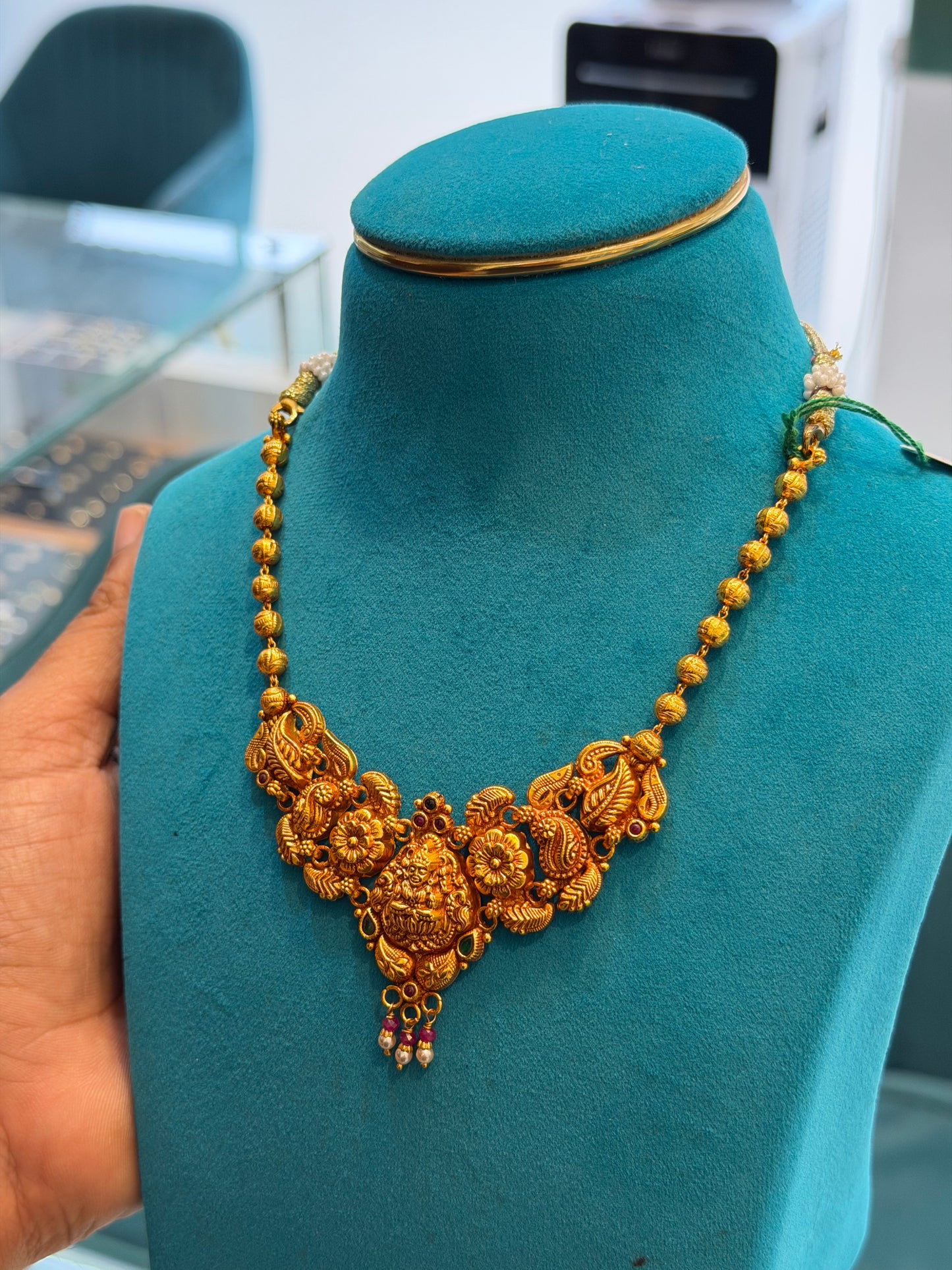 Short Necklace 92.5 Silver Gold Polish (9771)