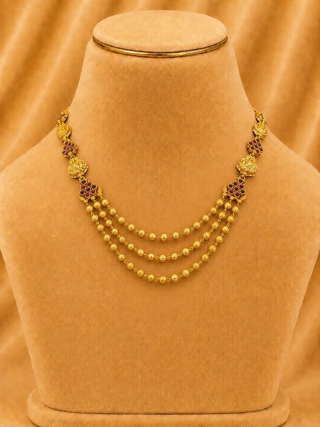 Beads Chain Fancy in 92.5 Silver Gold Polished(6775)