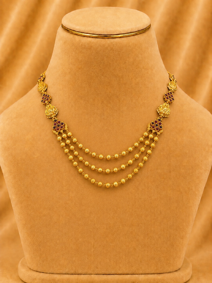 Beads Chain Fancy in 92.5 Silver Gold Polished(6775)