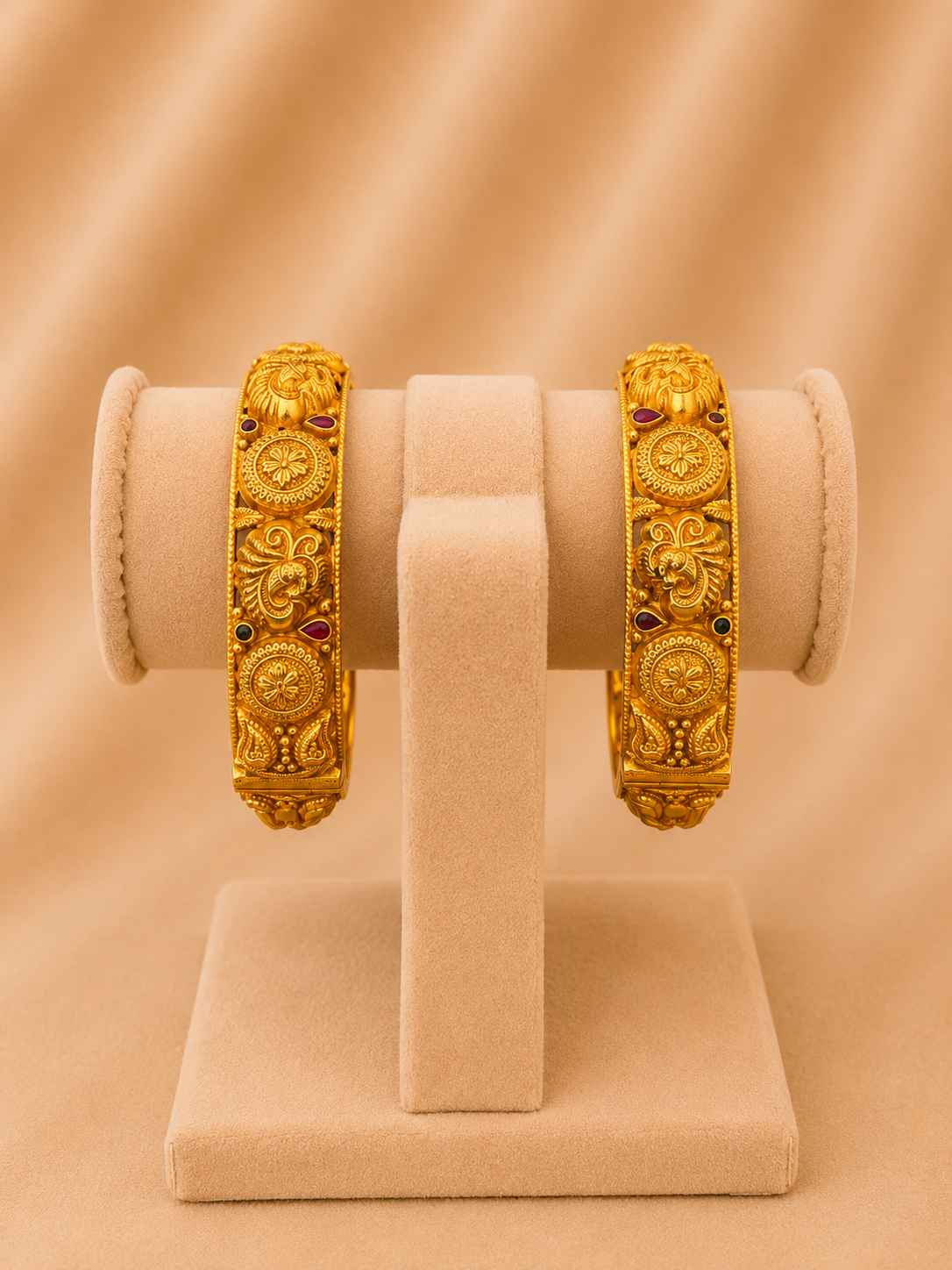BANGLE 92.5 SILVER GOLD POLISHED (2666) - AURA925.COM