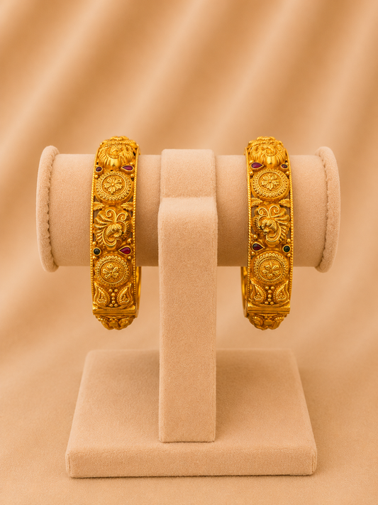 BANGLE 92.5 SILVER GOLD POLISHED (2666)