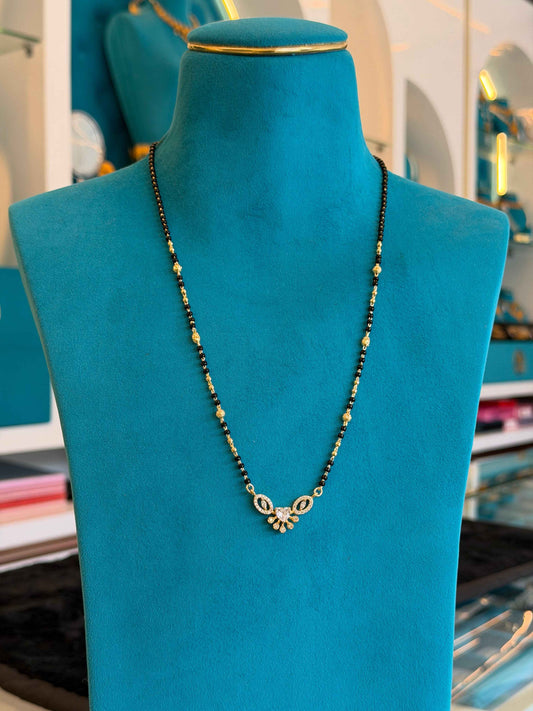 MANGALYA / MANGALSUTAR FANCY CHAIN 92.5 SILVER GOLD POLISHED (4585)