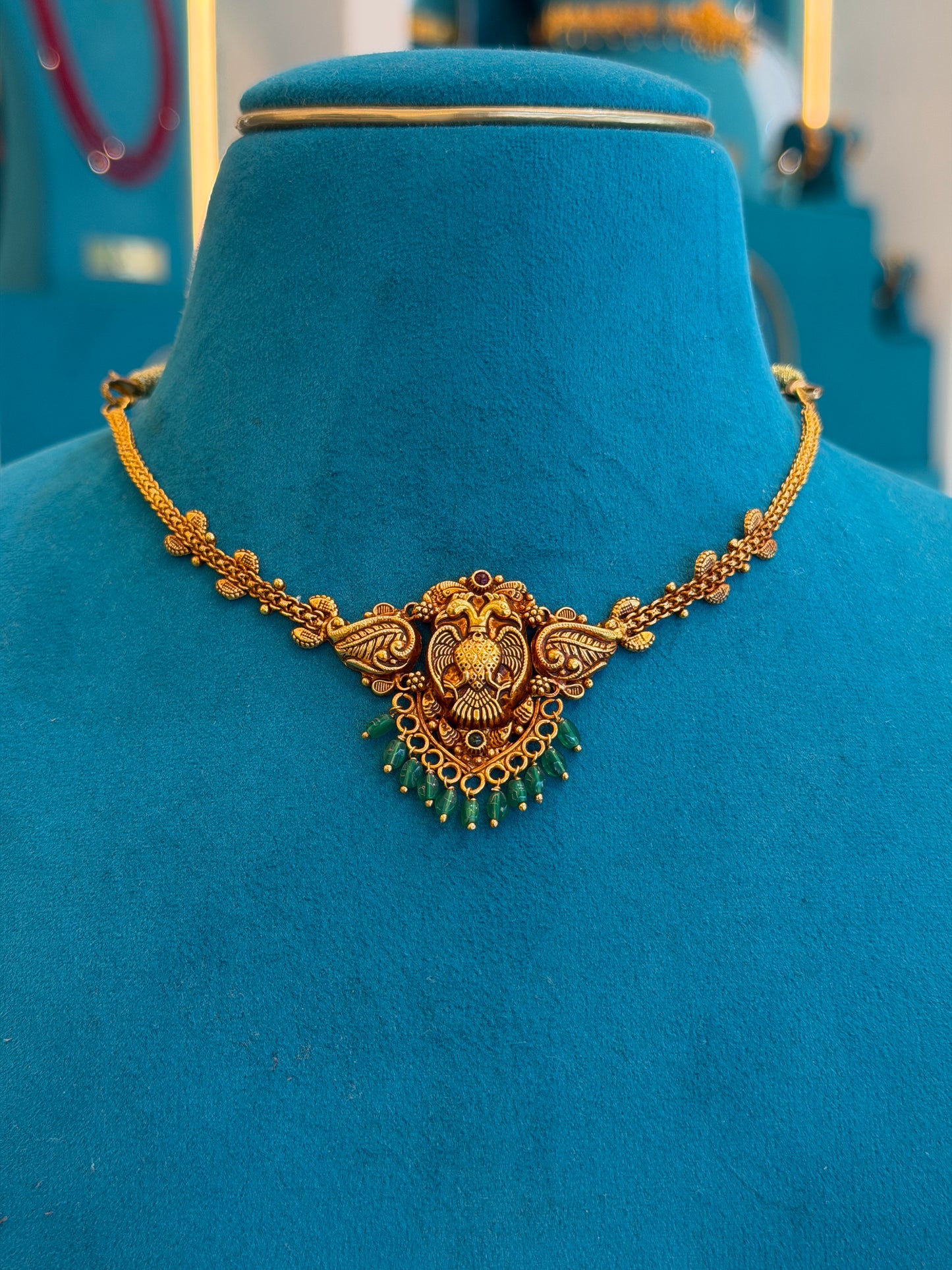 Short Necklace 92.5 Silver Gold Polish (9786)