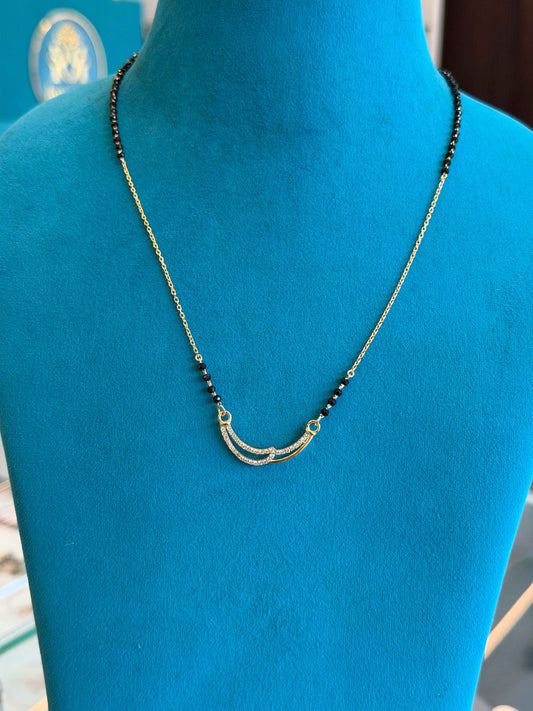 MANGALYA / MANGALSUTAR FANCY CHAIN 92.5 SILVER GOLD POLISHED (4573)