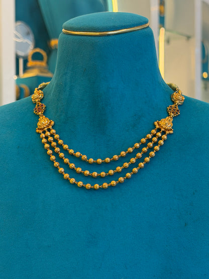 Beads Chain Fancy in 92.5 Silver Gold Polished(6776)