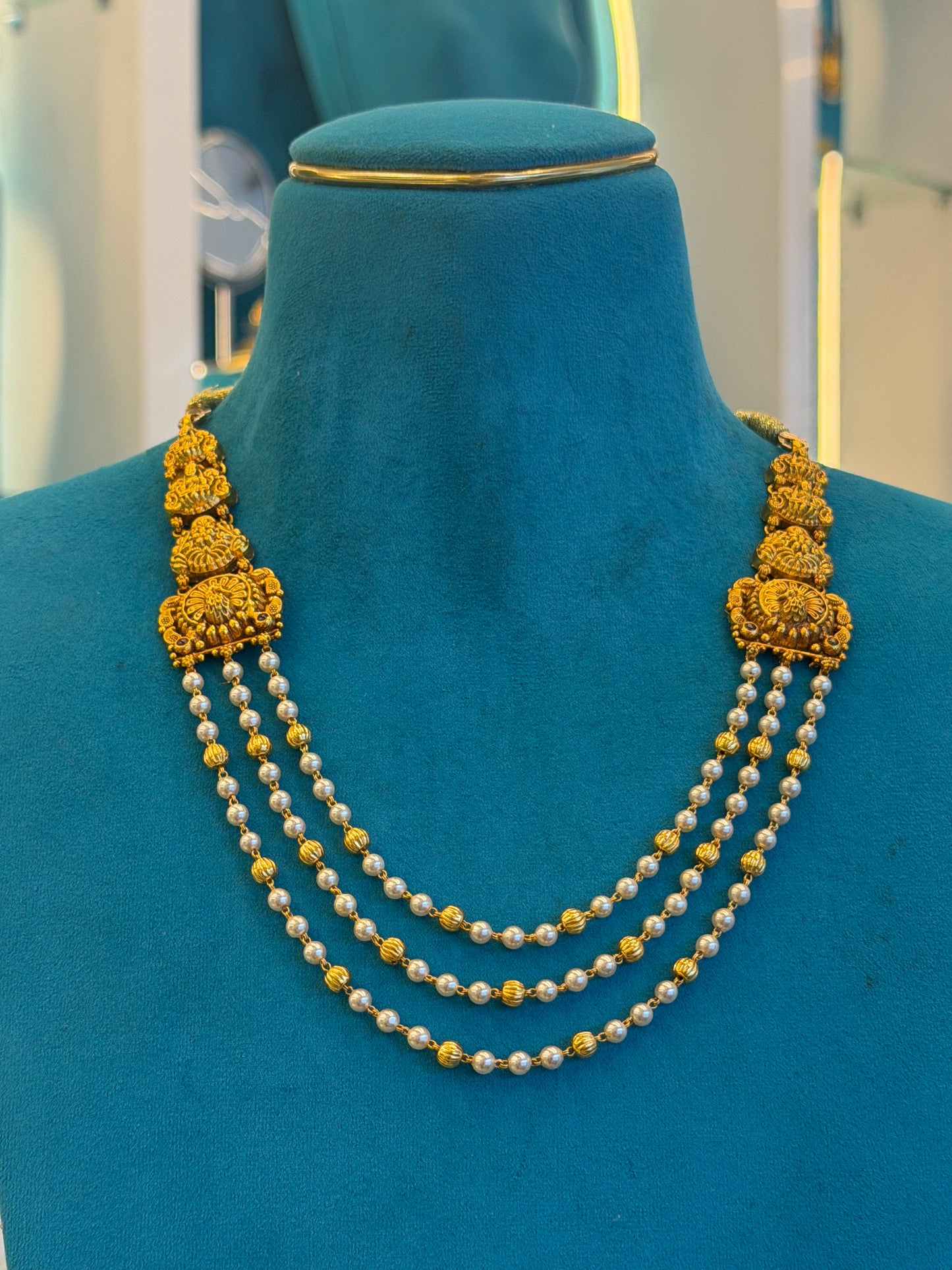 Beads Chain Fancy in 92.5 Silver Gold Polished(6779)