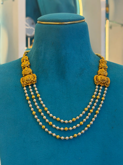 Beads Chain Fancy in 92.5 Silver Gold Polished(6779)