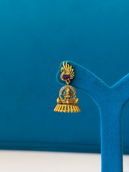 Silver Gold-Polished Jhumki Earrings – Statement