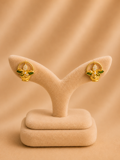 EARINGS/TOPS 92.5 SILVER GOLD POLISHED (1013)