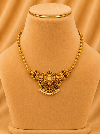 Short Necklace in 92.5 Silver Gold Polish (9839)
