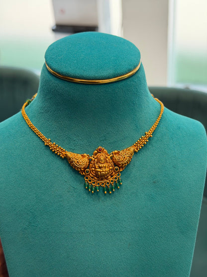 Short Necklace 92.5 Silver Gold Polish (9773)