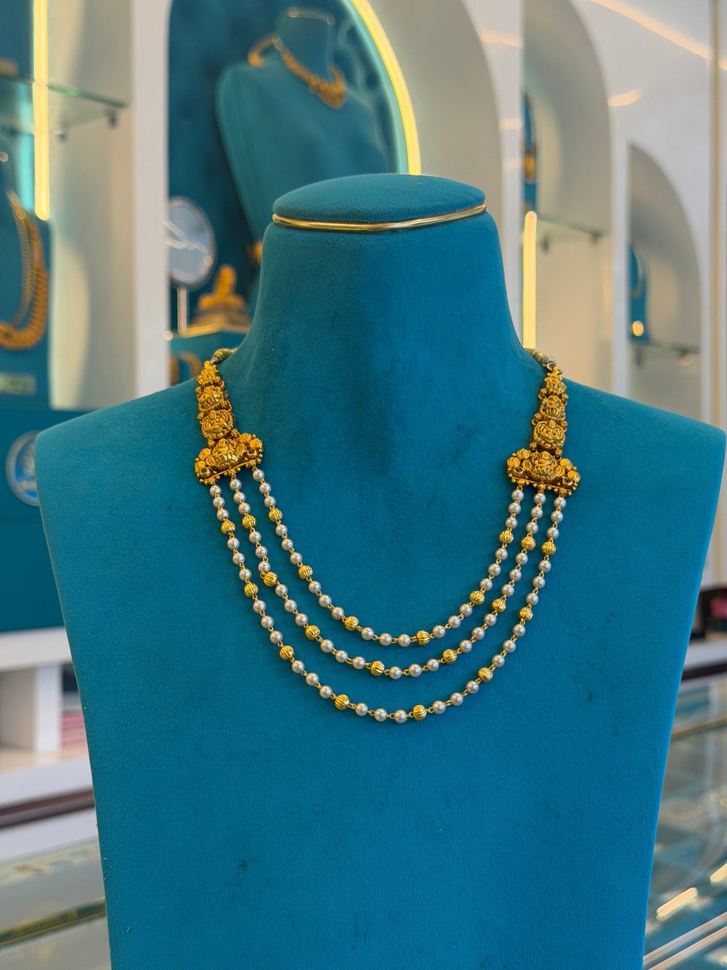 Beads Chain Fancy in 92.5 Silver Gold Polished(6774)