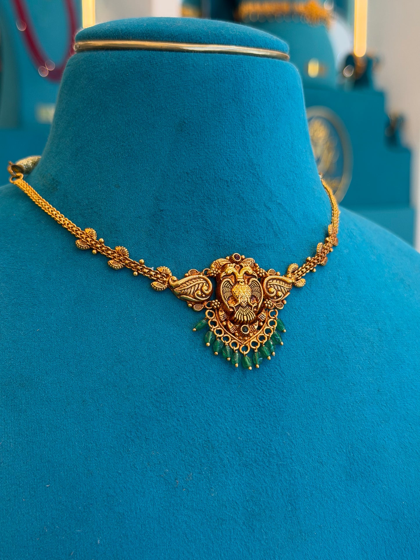 Short Necklace 92.5 Silver Gold Polish (9786)
