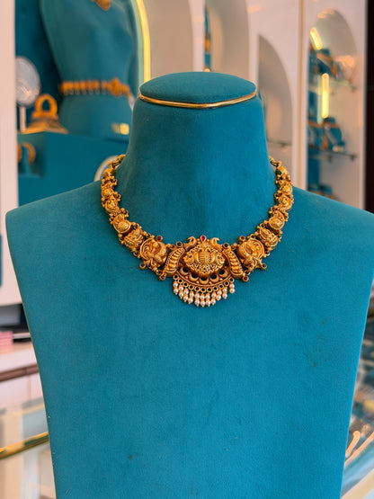 Short Necklace in 92.5 Silver Gold Polish (9830)
