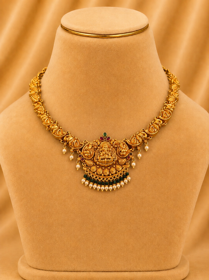 Short Necklace in 92.5 Silver Gold Polish (9821)