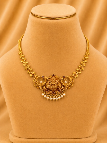 Short Necklace in 92.5 Silver Gold Polish (9834)