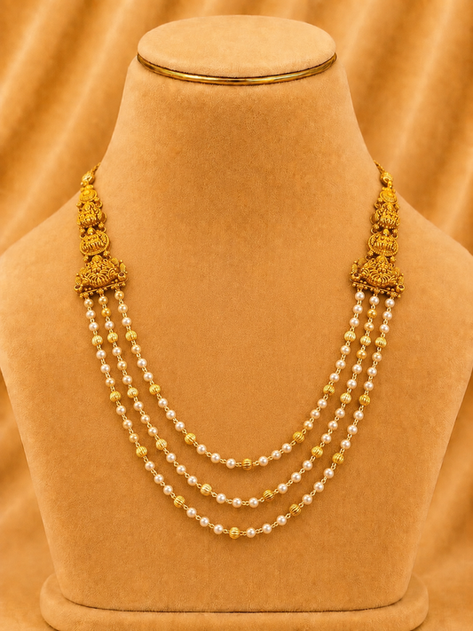 925 Sterling Silver Beads Chain Fancy for Women – Grand Design, Gold Polished, BIS Hallmarked (6773)
