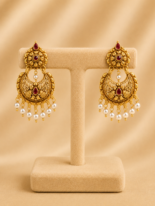 925 Sterling Silver Jhumki Earrings for Women – Dazzling Design, Gold Polished, BIS Hallmarked (51249)