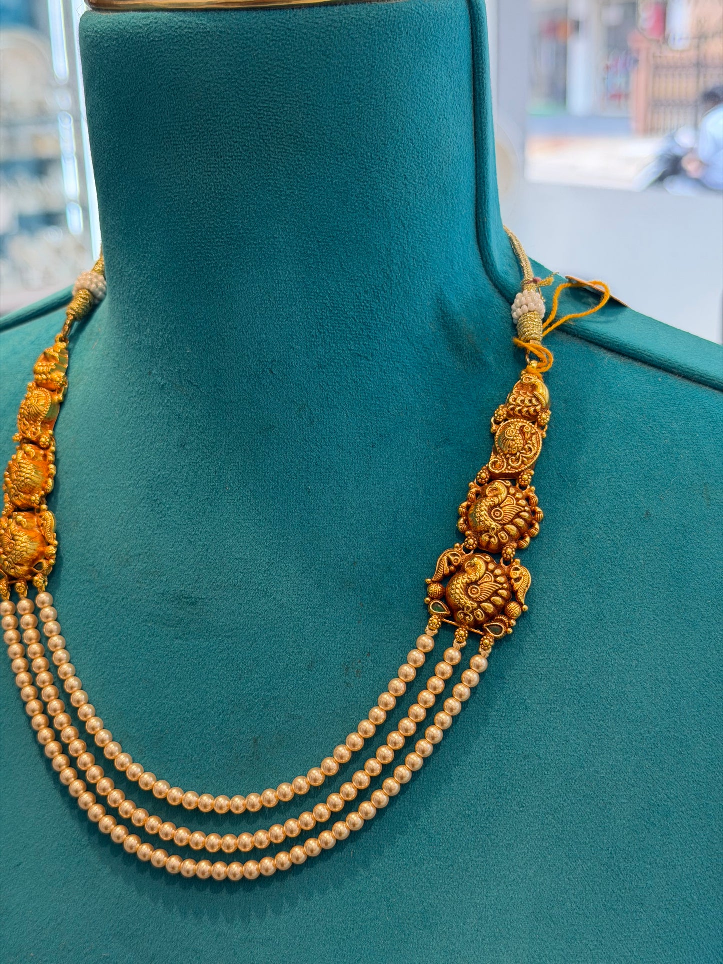 Beads Chain in 92.5 Silver Gold Polished (6732)