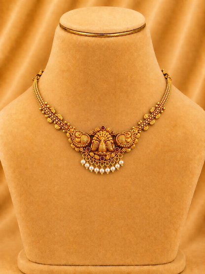 Short Necklace in 92.5 Silver Gold Polish (9843)