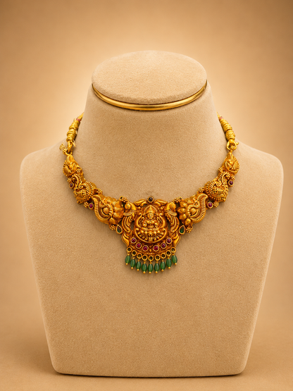 Short Necklace 92.5 Silver Gold Polish (9778)