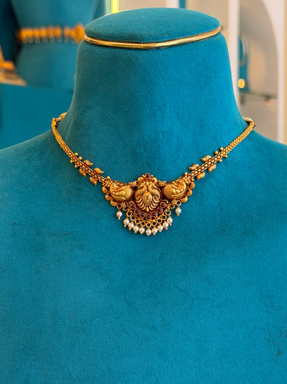 Short Necklace in 92.5 Silver Gold Polish (9837)