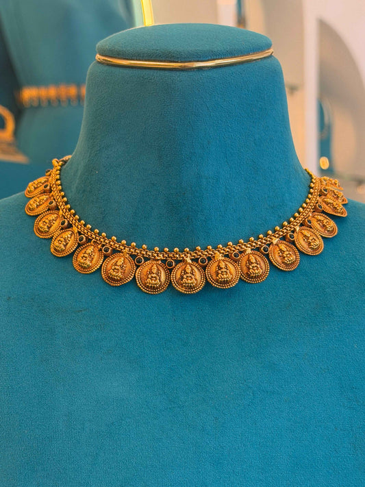 Short Necklace in 92.5 Silver Gold Polish (9845)