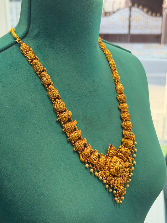 Long Necklace / Haram in 92.5 Silver Gold Polish (7125)