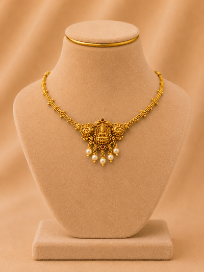 Short Necklace 92.5 Silver Gold Polish (9787)