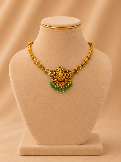 Short Necklace 92.5 Silver Gold Polish (9786)