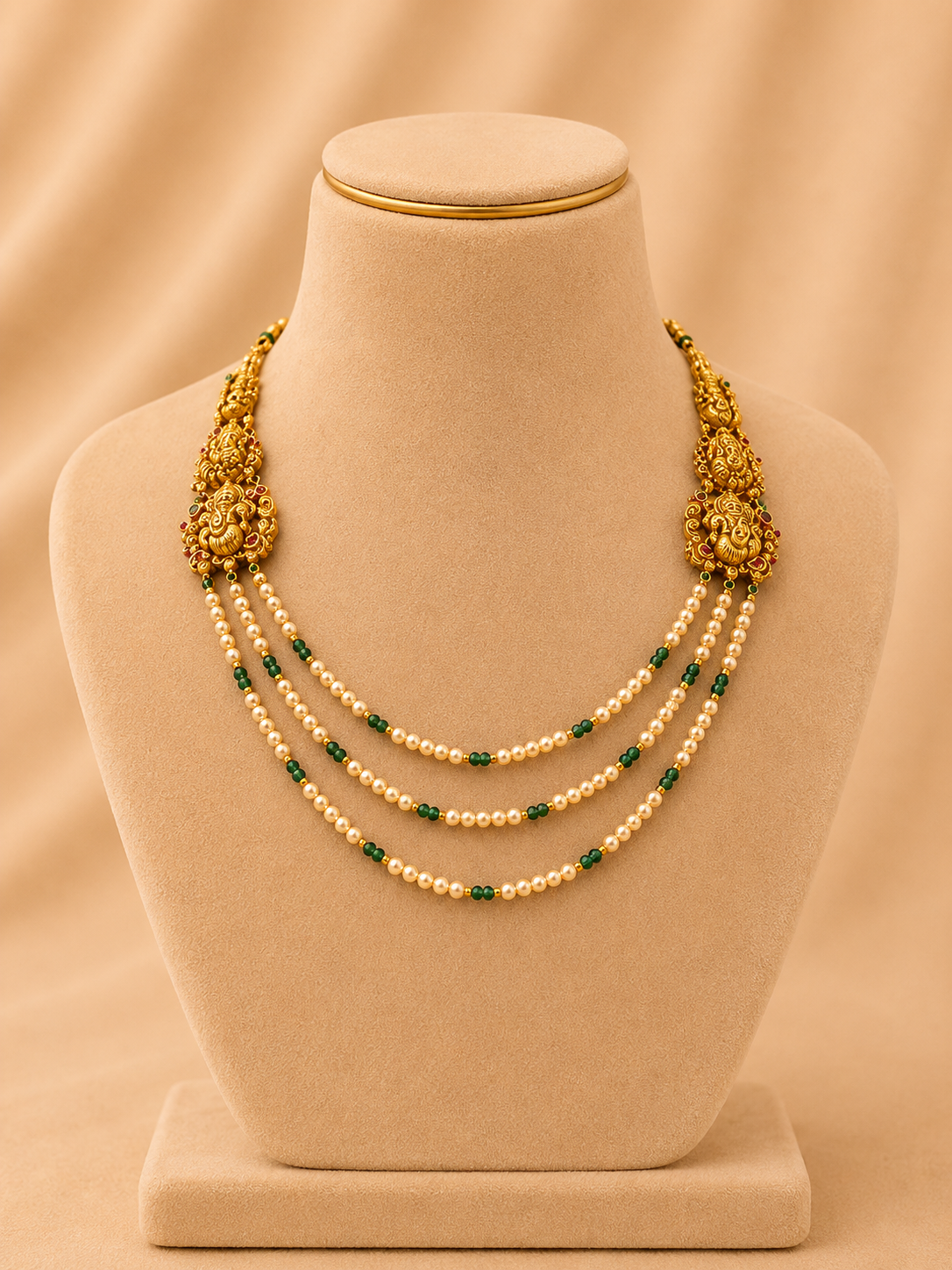 Beads Chain in 92.5 Silver Gold Polished (6731)