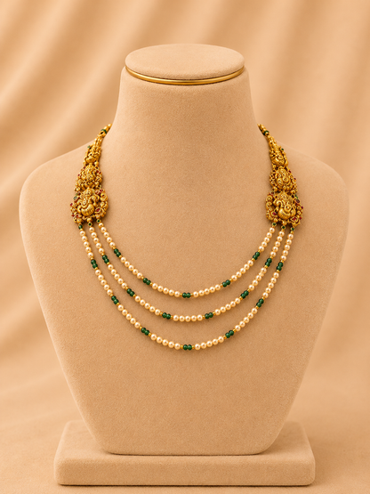 Beads Chain in 92.5 Silver Gold Polished (6731)