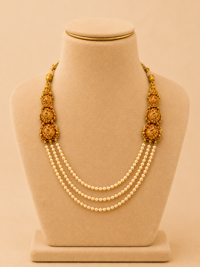 Beads Chain in 92.5 Silver Gold Polished (6732)