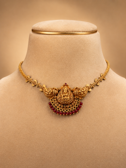 Short Necklace 92.5 Silver Gold Polish (9785)