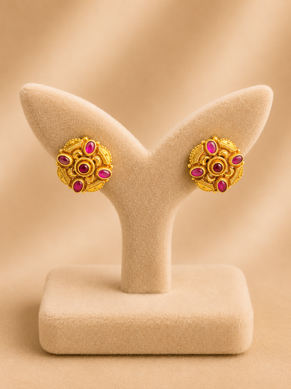 EARINGS/TOPS 92.5 SILVER GOLD POLISHED (1010)