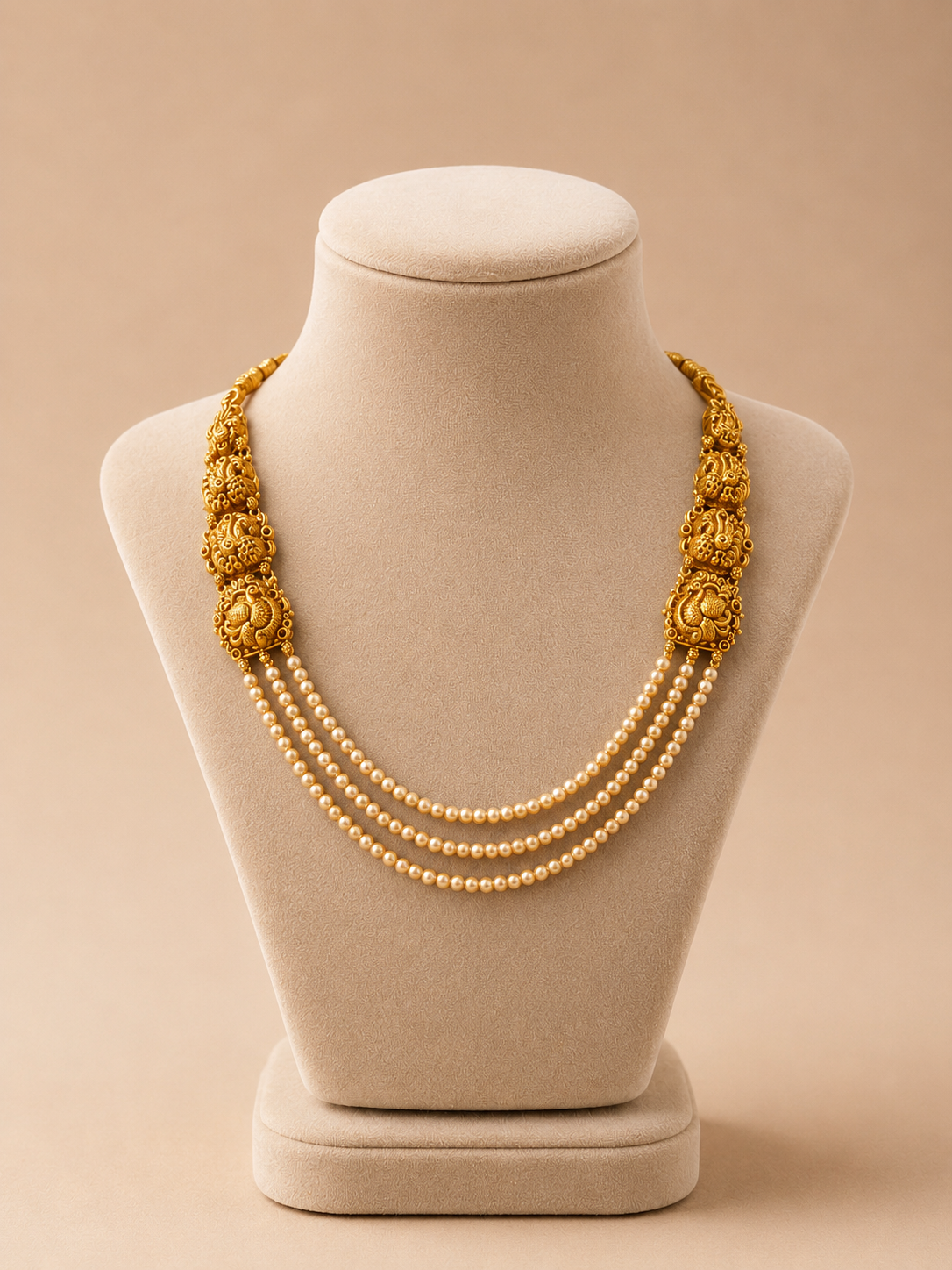 Beads Chain in 92.5 Silver Gold Polished (6735)