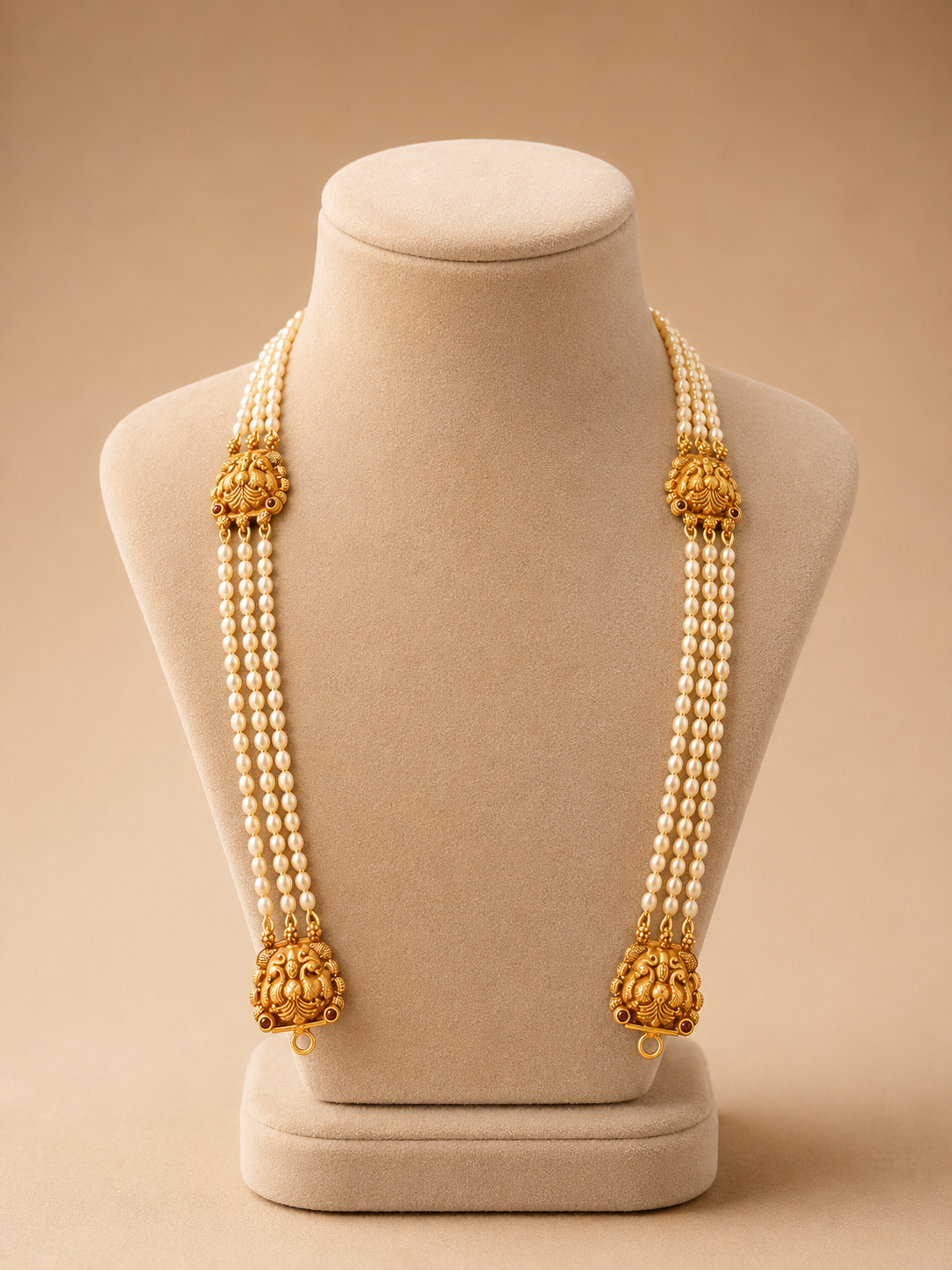 Beads Chain Without Pendant in 92.5 Silver Gold Polished (6740) - AURA925.COM