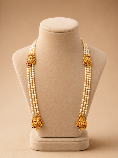 Beads Chain Without Pendant in 92.5 Silver Gold Polished (6740) - AURA925.COM
