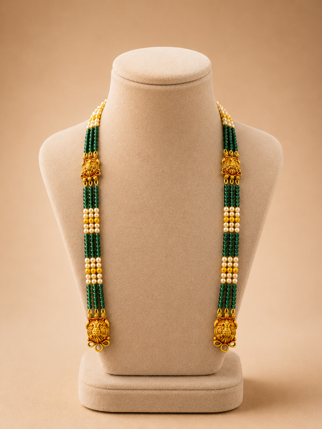 Beads Chain Without Pendant in 92.5 Silver Gold Polished (6739) - AURA925.COM