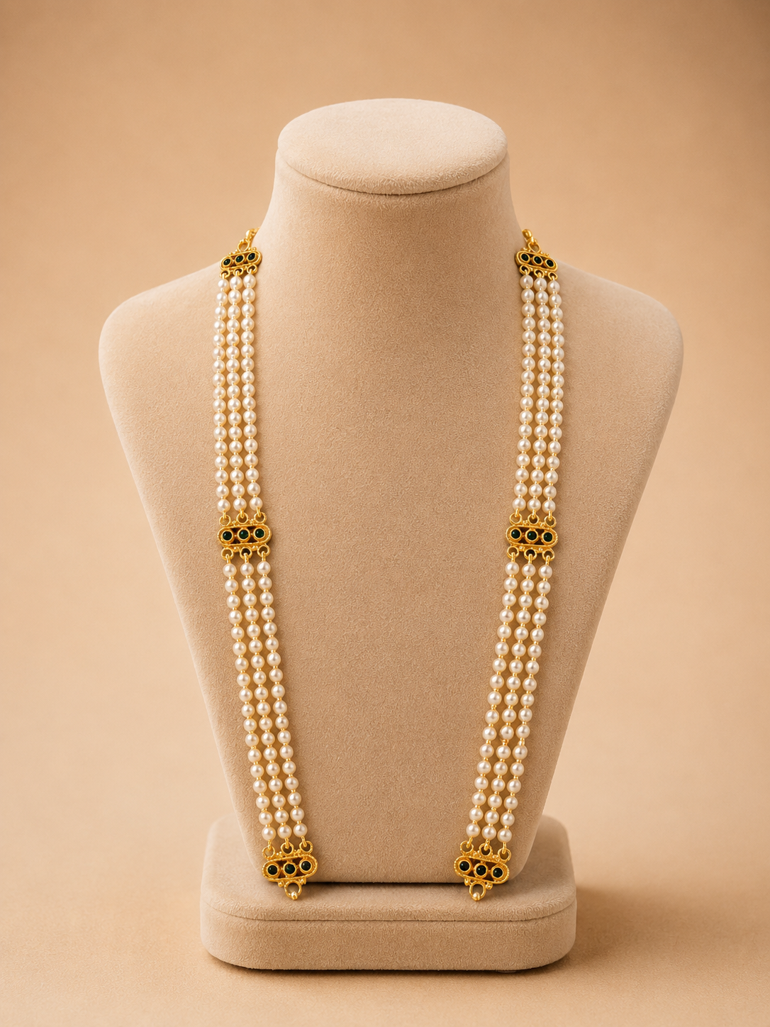 Beads Chain Without Pendant in 92.5 Silver Gold Polished (6738) - AURA925.COM