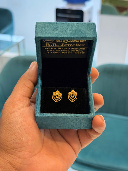 EARINGS/TOPS 92.5 SILVER GOLD POLISHED (1021)