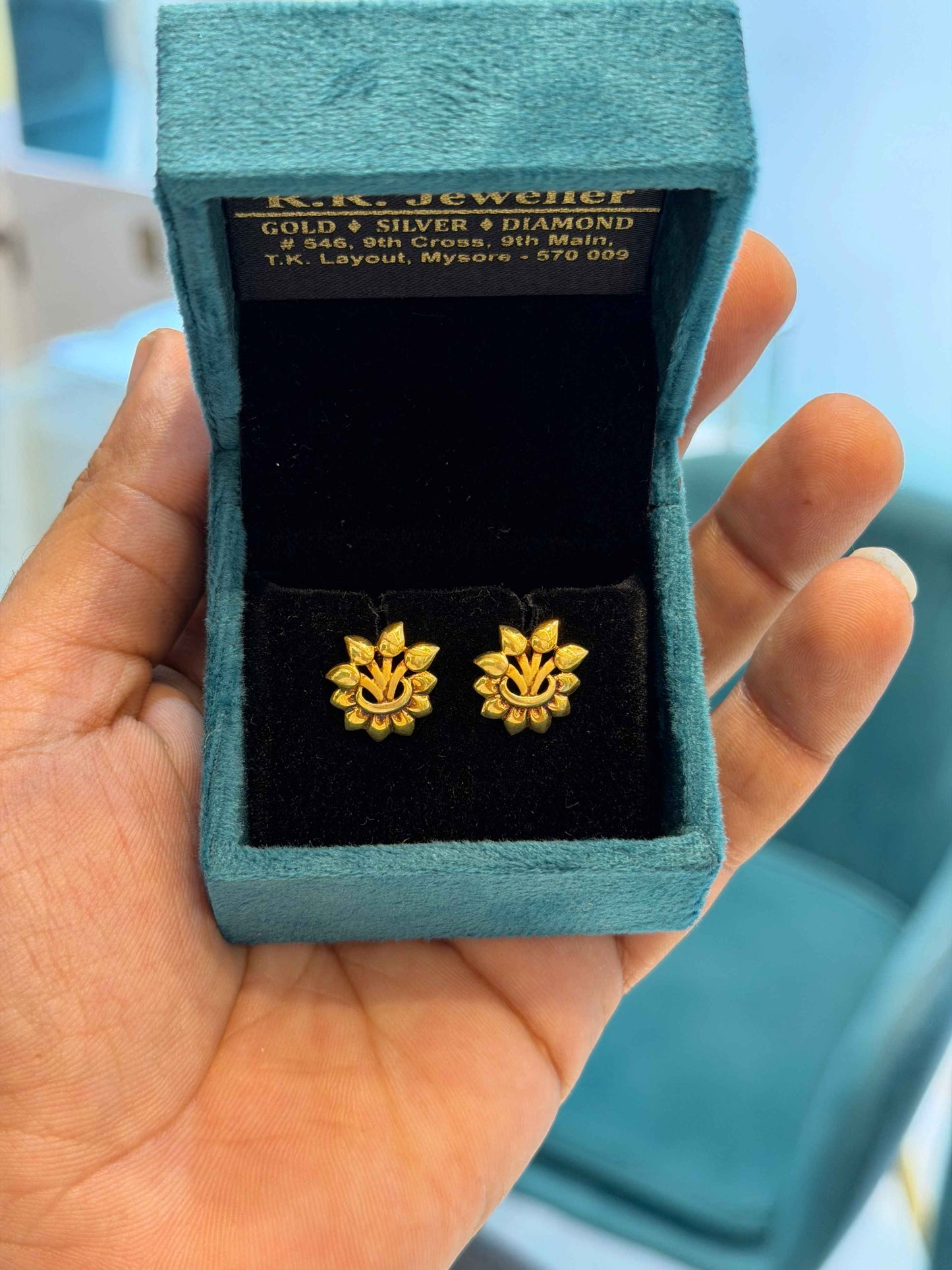EARINGS/TOPS 92.5 SILVER GOLD POLISHED (1020)