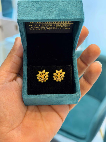 EARINGS/TOPS 92.5 SILVER GOLD POLISHED (1020)